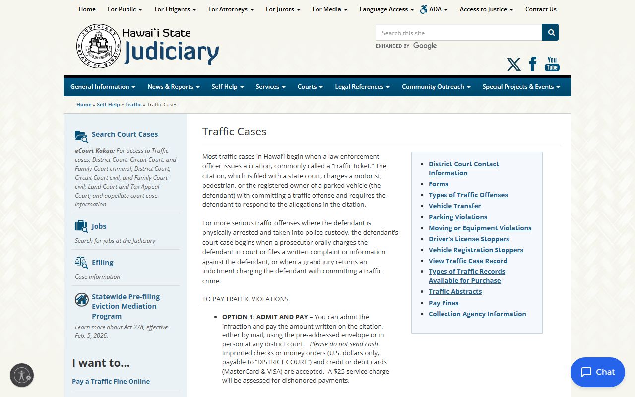 Third Circuit Court Hilo traffic case records search page for DUI cases